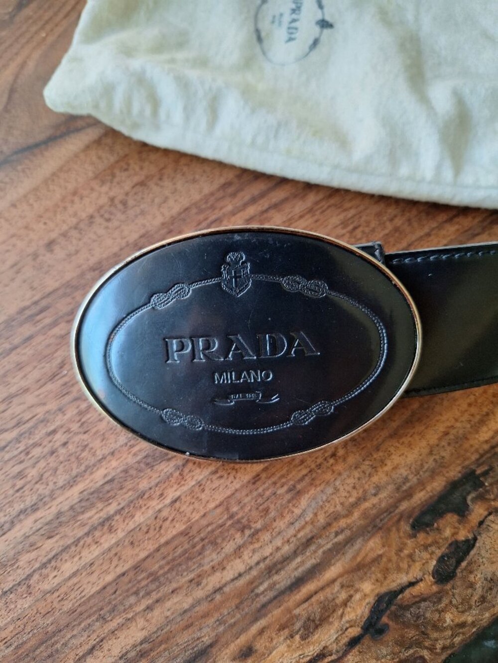 Prada Black Leather Belt